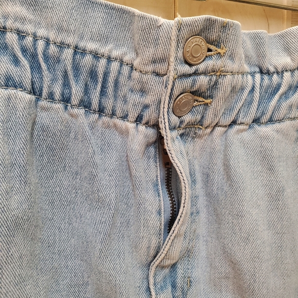 PAC SUN Denim Mini Skirt Paperbag Waist Like NEW Size Lg - Picture 3 of 10